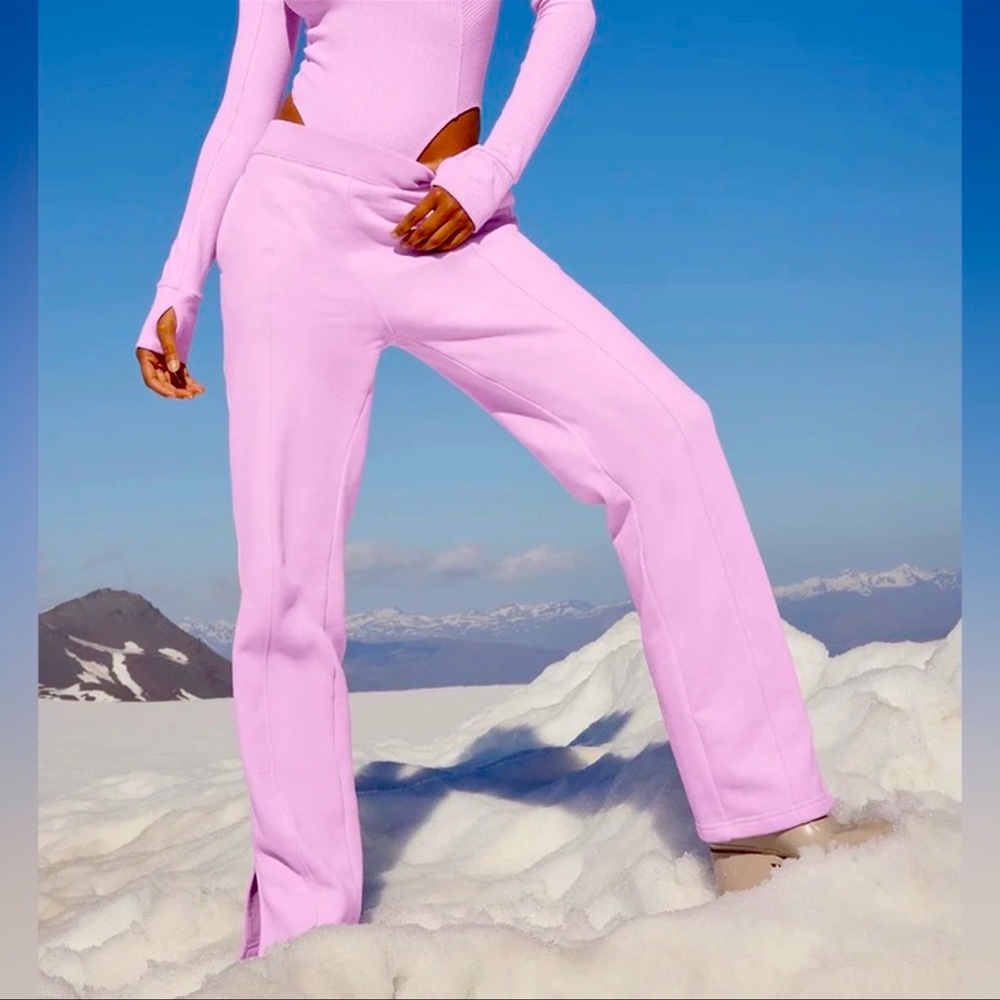 Alo Sugarplum Pink High-Waist Offline Straight Leg Sweatpant